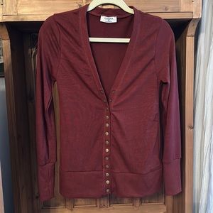 Women’s Zenana Rust Color Snap Cardigan